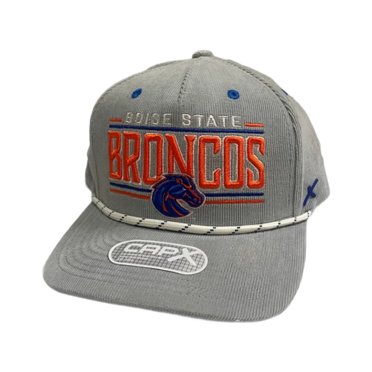 Boise State Broncos CapX Rope Corduroy Snapback Hat (Grey)