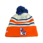 Boise State Broncos New Era Retro Striped Pom Beanie (Cream/Orange)