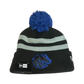 Boise State Broncos New Era Bronco Striped Pom Beanie (Black)