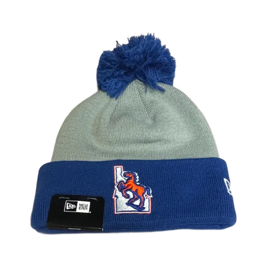Boise State Broncos New Era Vault Pom Beanie (Grey/Blue)