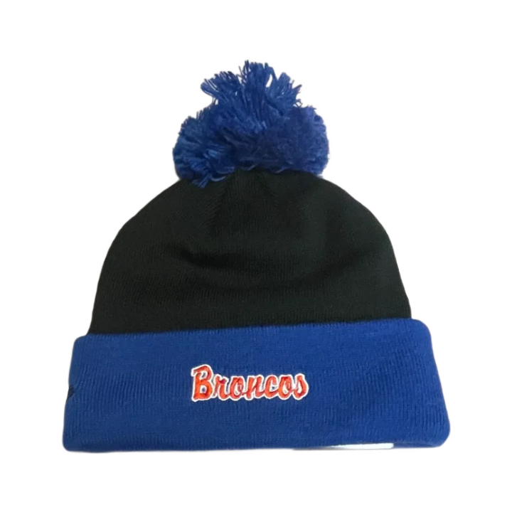 Boise State Broncos New Era Retro Pom Beanie (Black/Blue)