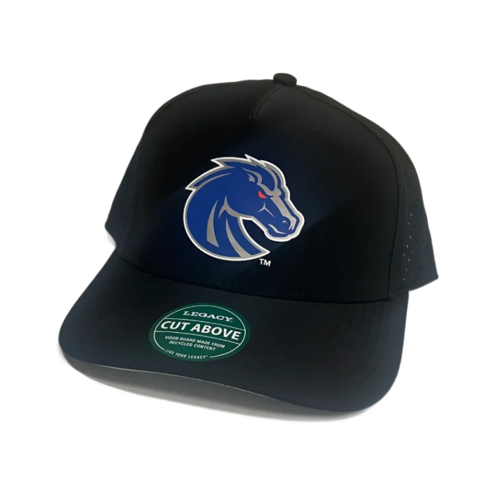 Boise State Broncos Legacy Cut Above A-Frame Mesh Snapback Hat (Black)