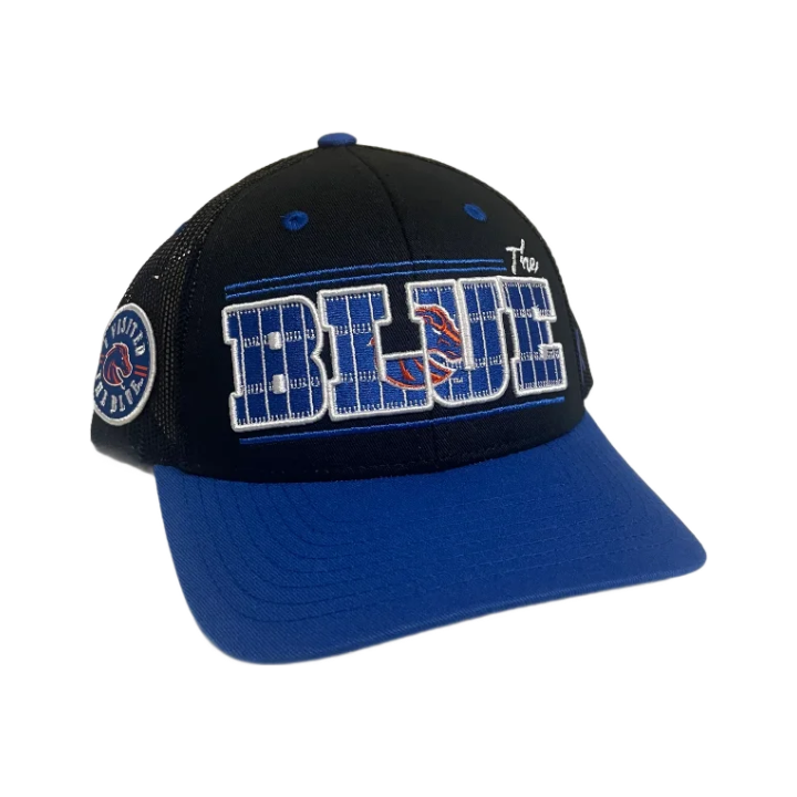 Boise State Broncos CapX The Blue Snapback Trucker Hat (Black/Blue)