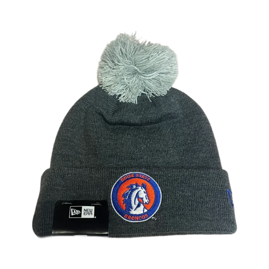 Boise State Broncos New Era Throwback Pom Beanie (Charcoal)