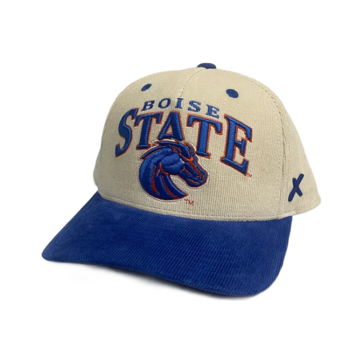 Boise State Broncos CapX Corduroy Snapback Hat (Almond/Blue)