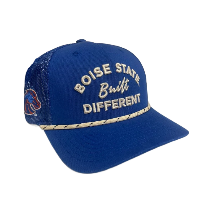 Boise State Broncos CapX Built Different Rope Snapback Trucker Hat (Blue)