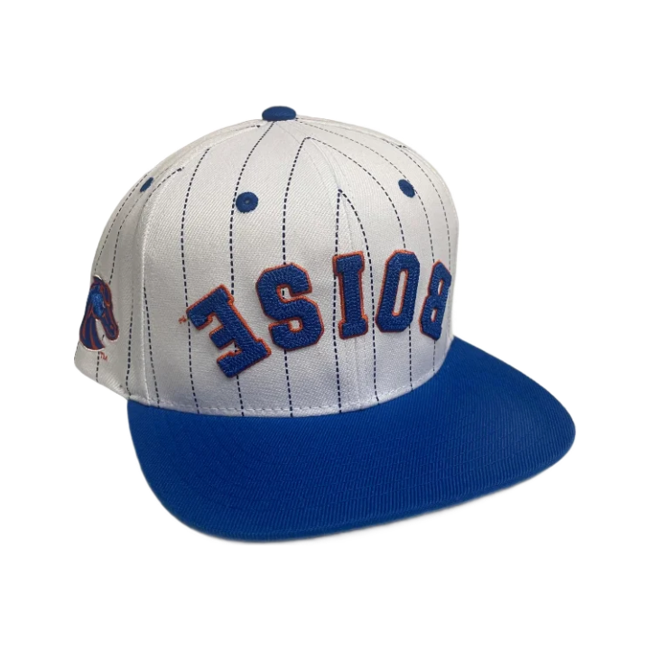 Boise State Broncos CapX Pinstripe Snapback Hat (White/Blue)