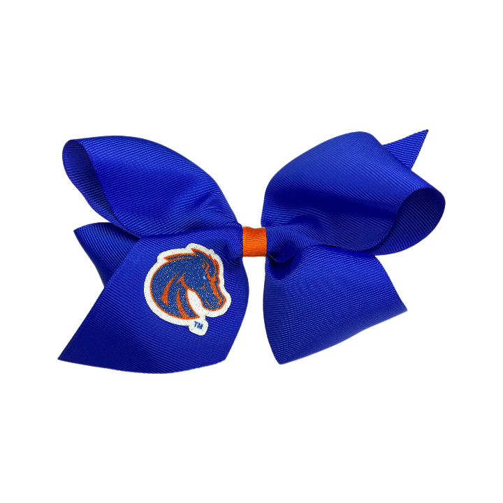 Boise State Broncos USA Bows Jumbo Glitter Hair Clip Bow (Blue)