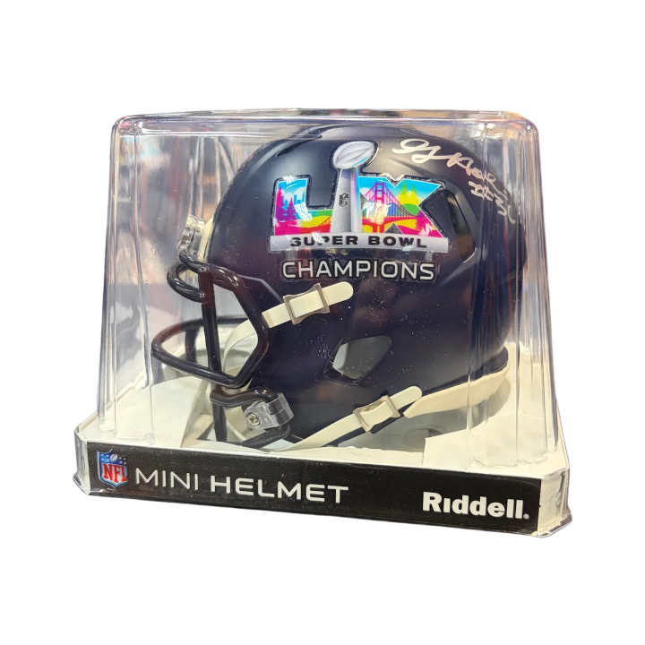 Seattle Seahawks Riddell George Holani Autographed Super Bowl 60 Champs Mini Replica Helmet