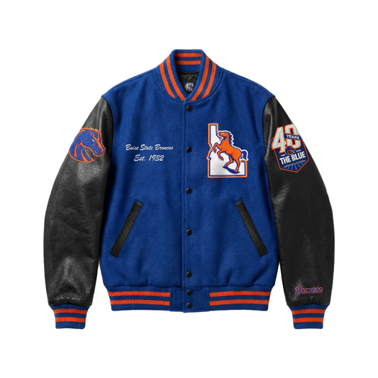 **Pre-Order** Boise State Broncos Blue Turf 40th Anniversary Varsity Jacket