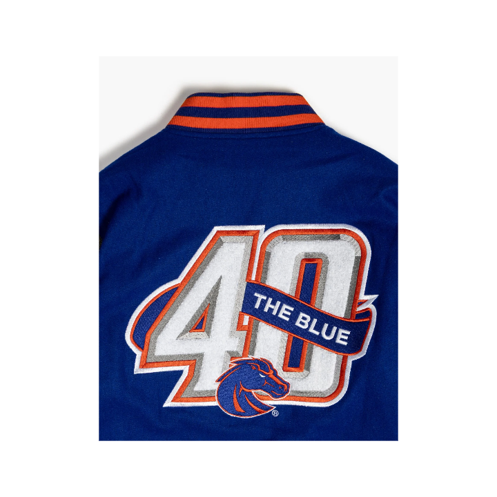 Boise State Broncos Blue Turf 40th Anniversary Varsity Jacket