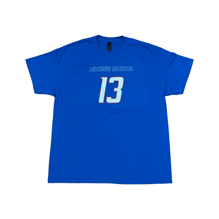 Boise State Broncos Youth Select "Meadow" Name and Number Basketball T-Shirt (Blue)