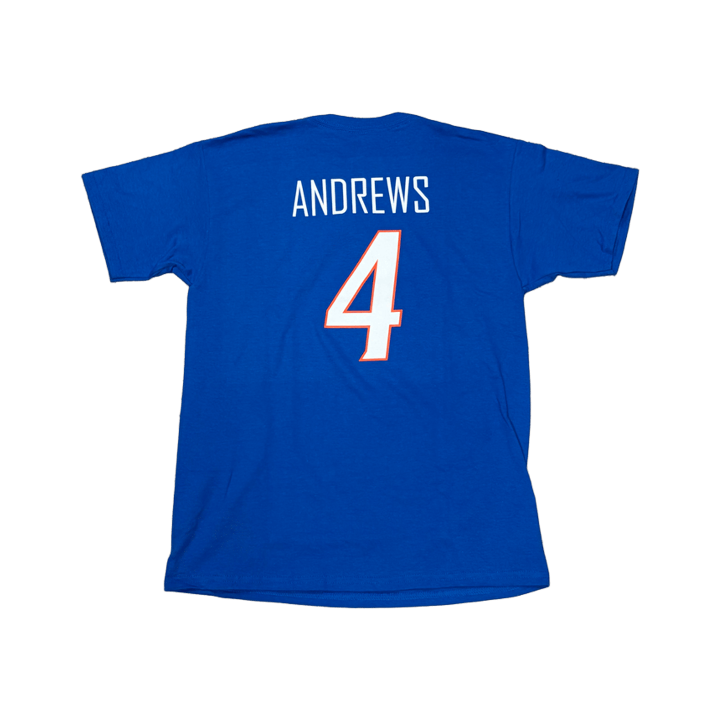 Boise State Broncos Youth Select "Andrews" Name and Number Basketball T-Shirt (Blue)