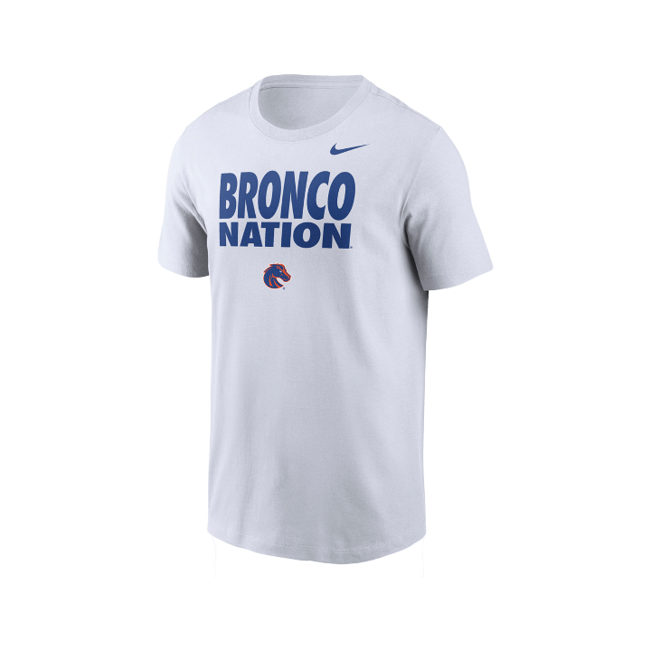 Boise State Broncos Men's Nike "Bronco Nation" Dri-Fit Cotton T-Shirt (White)