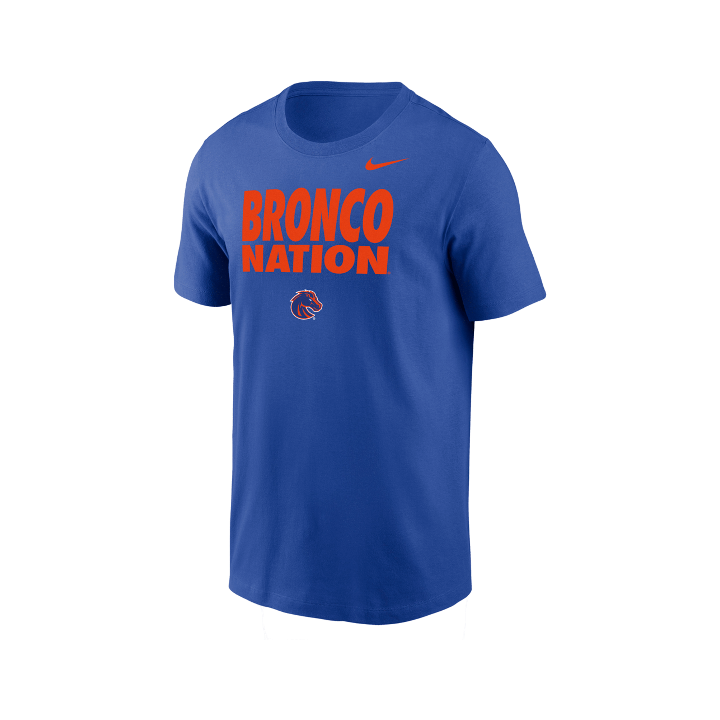 Boise State Broncos Men's Nike "Bronco Nation" Dri-Fit Cotton T-Shirt (Blue)
