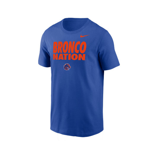 Boise State Broncos Men's Nike "Bronco Nation" Dri-Fit Cotton T-Shirt (Blue)