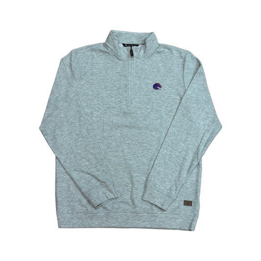 Boise State Broncos Men's Travis Mathew Cloud 1/4 Zip Sweatshirt (Grey)