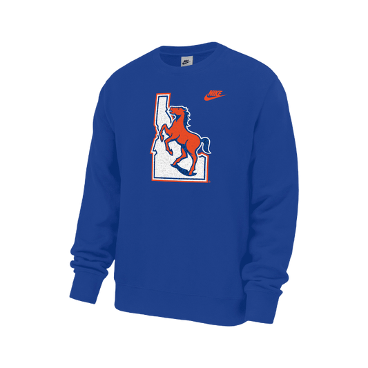 Boise State Broncos Men's Nike Blue Turf 40th Anniversary Vault Crewneck Sweatshirt (Blue)