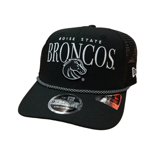 Boise State Broncos New Era Rope 9Seventy Stretch-Snapback Trucker Hat (Black)