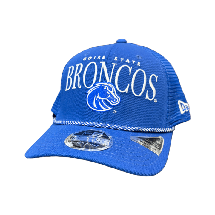 Boise State Broncos New Era Rope 9Seventy Stretch-Snapback Trucker Hat (Blue)