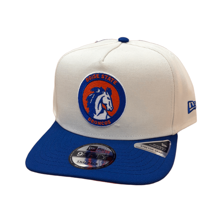 Boise State Broncos New Era Retro 9Fifty A-Frame Snapback Hat (Cream/Blue)