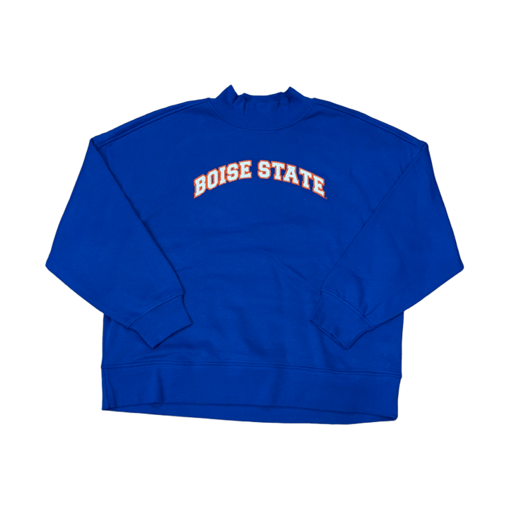 Boise State Broncos Women's Legacy Mock Neck Sweatshirt (Blue)