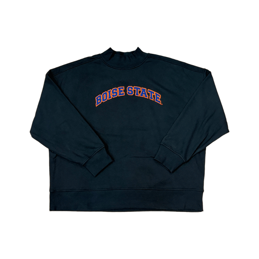 Boise State Broncos Women's Legacy Mock Neck Sweatshirt (Black)