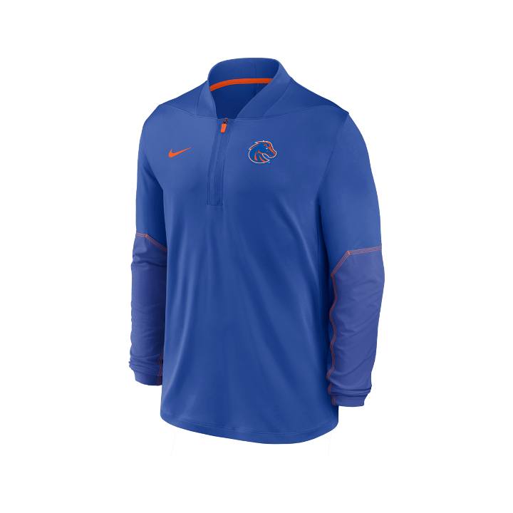 Boise State Broncos Men's Nike On-Field Dri-Fit 1/2 Zip Long Sleeve Pullover (Blue/Orange)