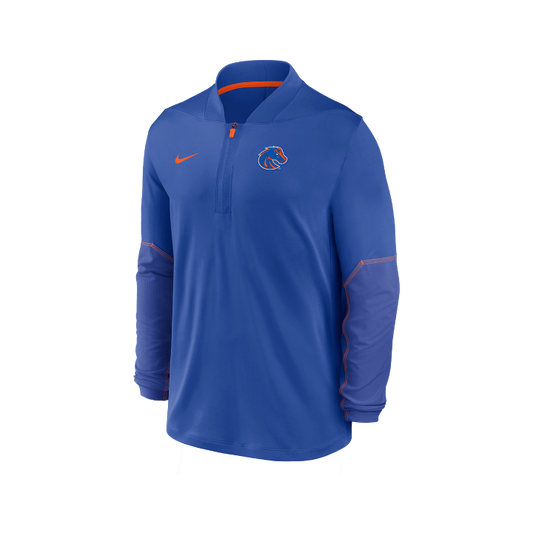 Boise State Broncos Men's Nike On-Field Dri-Fit 1/2 Zip Long Sleeve Pullover (Blue/Orange)