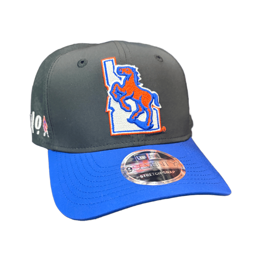 Boise State Broncos New Era Blue Turf 40th Anniversary Vault Mesh 9Seventy Stretch-Snapback Hat (Black/Blue)