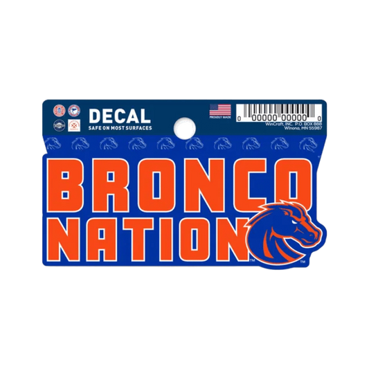 Boise State Broncos Wincraft 3x4 Clean Cut "Bronco Nation" Decal