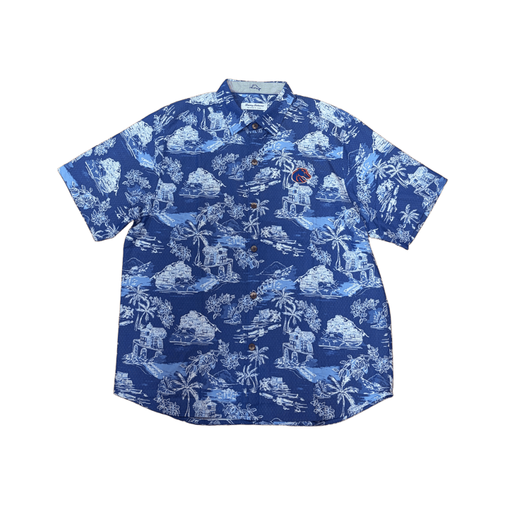 Boise State Broncos Men's Tommy Bahama Button Up Shirt (Blue/White)