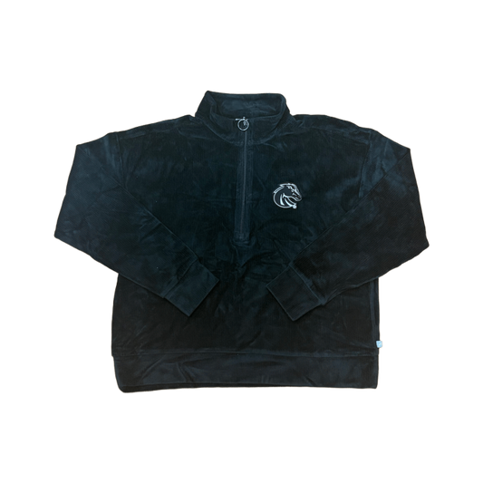 Boise State Broncos Women's Antigua 1/2 Zip Corduroy Jacket (Black)