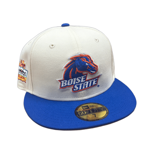 Boise State Broncos New Era Fiesta Bowl 20th Anniversary 59Fifty Fitted Hat (Cream/Blue)