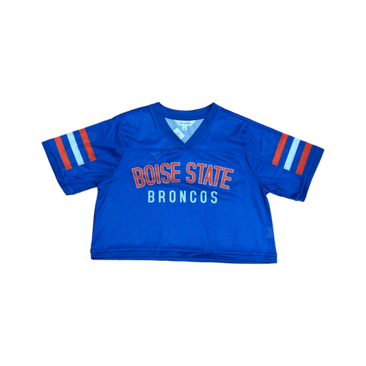 Boise State Broncos Women's ZooZatz Cropped Jersey (Blue)