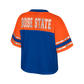 Boise State Broncos Women's Colosseum Cropped Bling Jersey (Blue/Orange)