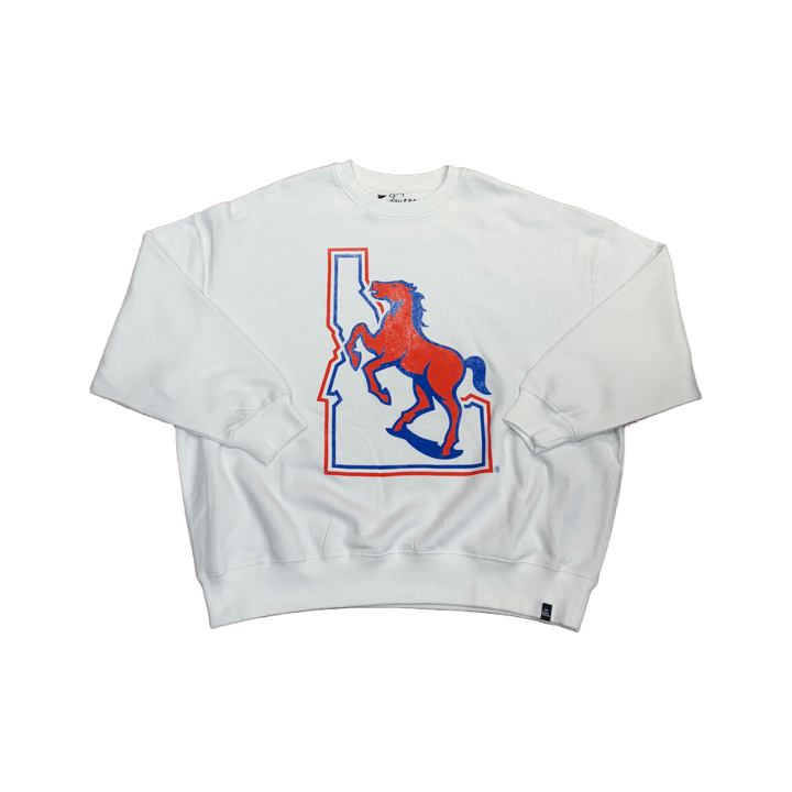 Boise State Broncos Women's Gameday Social Vault Crewneck Sweatshirt (White)