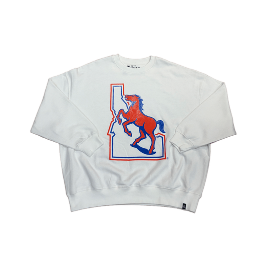 Boise State Broncos Women's Gameday Social Vault Crewneck Sweatshirt (White)