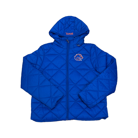 Boise State Broncos Women's GIII Full Zip Hooded Puffer Jacket (Blue)
