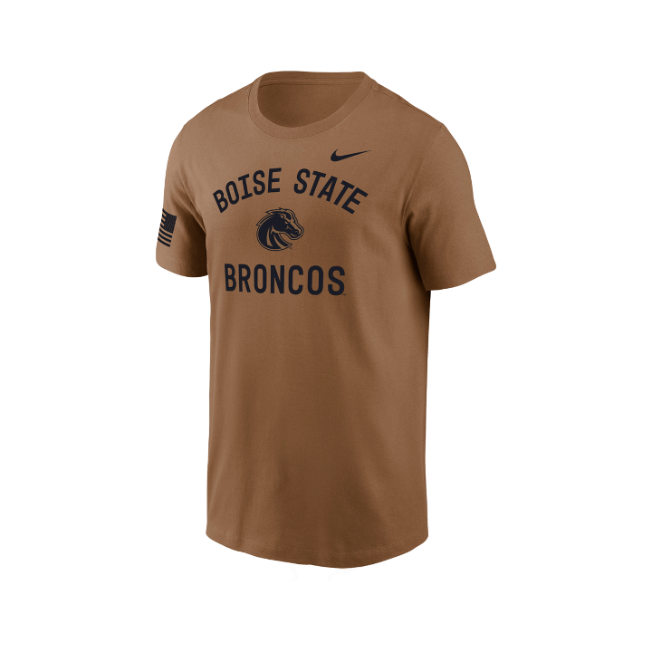 Boise State Broncos Men's Nike 2026 Military Appreciation Dri-Fit Cotton T-Shirt (Brown)