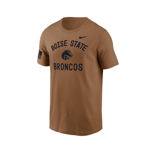 Boise State Broncos Men's Nike 2026 Military Appreciation Dri-Fit Cotton T-Shirt (Brown)
