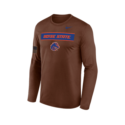 Boise State Broncos Men's Nike 2026 Military Appreciation Dri-Fit Long Sleeve T-Shirt (Brown)