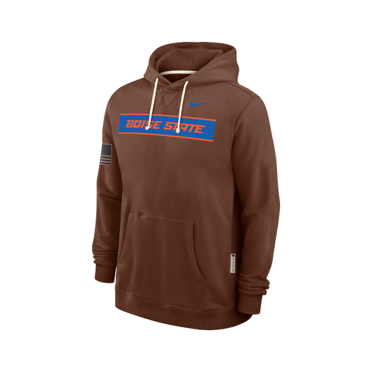 Boise State Broncos Men's Nike 2026 Military Appreciation Dri-Fit Pullover Hoodie (Brown)