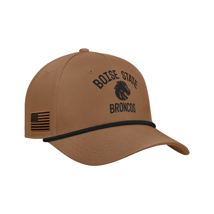 Boise State Broncos Nike 2026 Military Appreciation Rise Rope Snapback Hat (Brown)