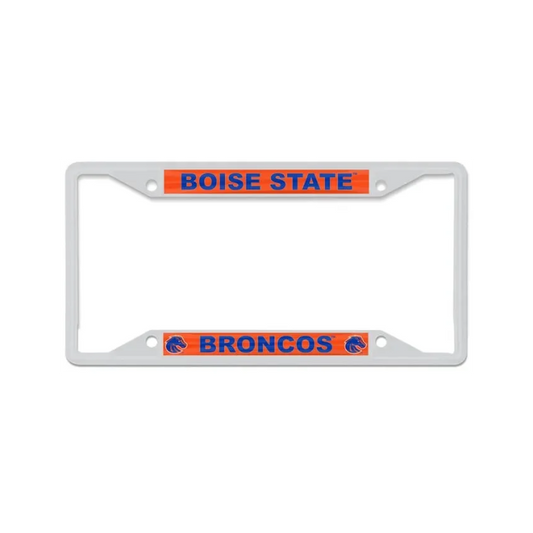 Boise State Broncos Wincraft Matte Metal License Plate Frame (White)