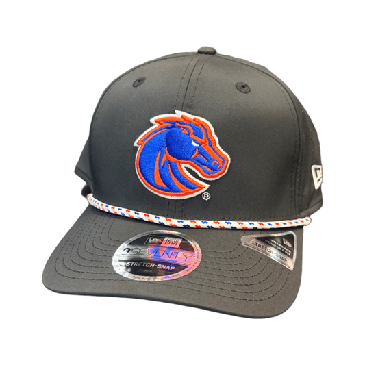 Boise State Broncos New Era Rope 9Seventy Stretch-Snapback Hat (Black)