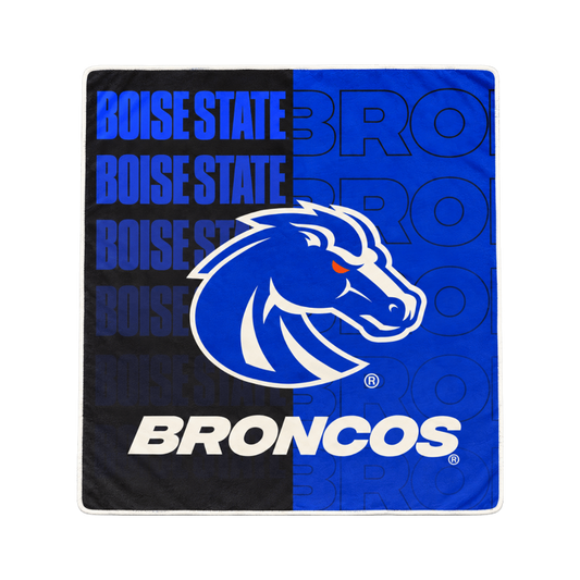 Boise State Broncos The Northwest Group Split Royal Plush Raschel Throw (Black/Blue)