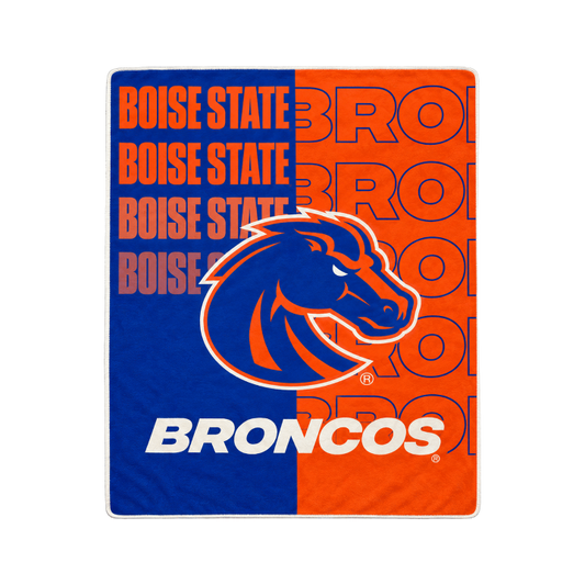 Boise State Broncos The Northwest Group Split Royal Plush Raschel Throw (Orange/Blue)