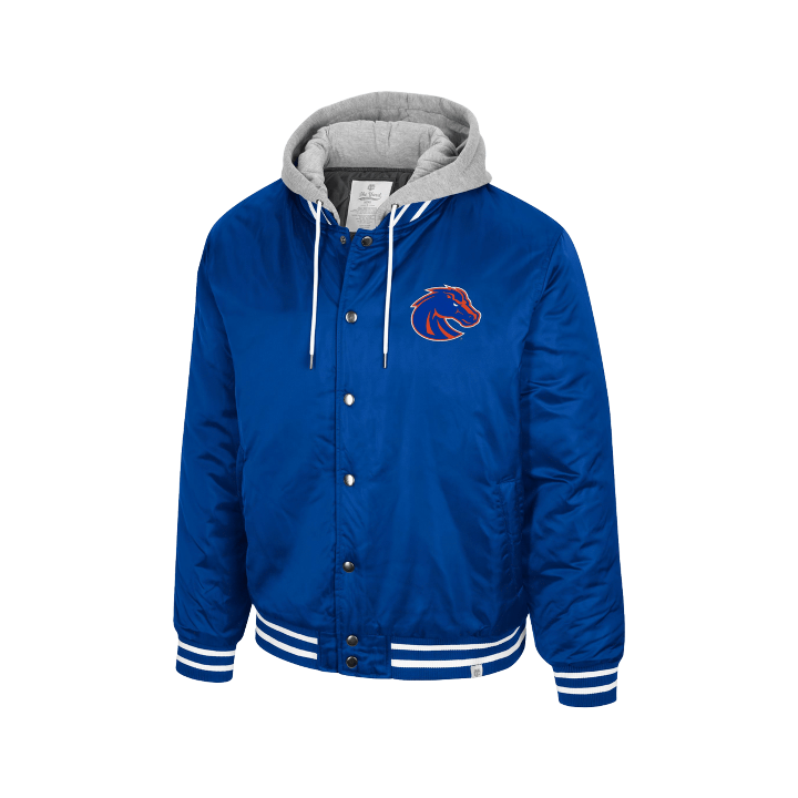 Boise State Broncos Men's Colosseum Button Up Puffer Jacket (Blue)