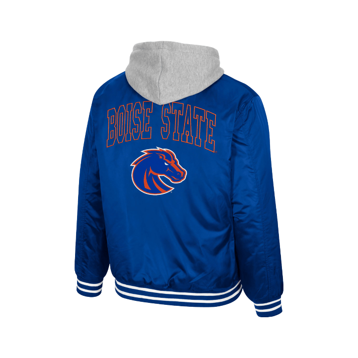 Boise State Broncos Men's Colosseum Button Up Puffer Jacket (Blue)